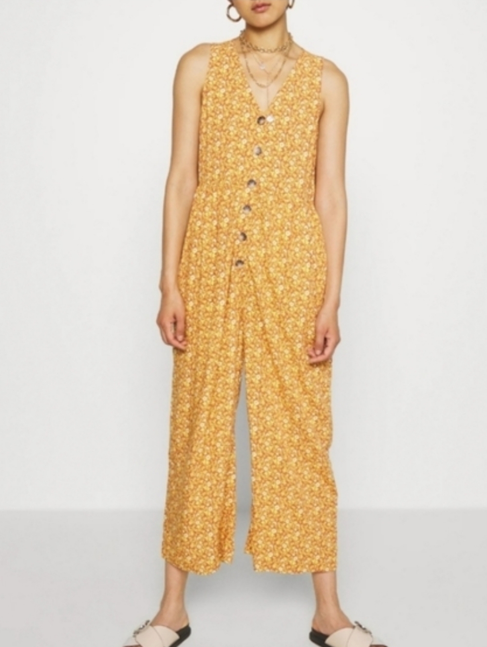 Madewell Button-Front Tank Jumpsuit in Americana Floral